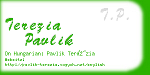 terezia pavlik business card